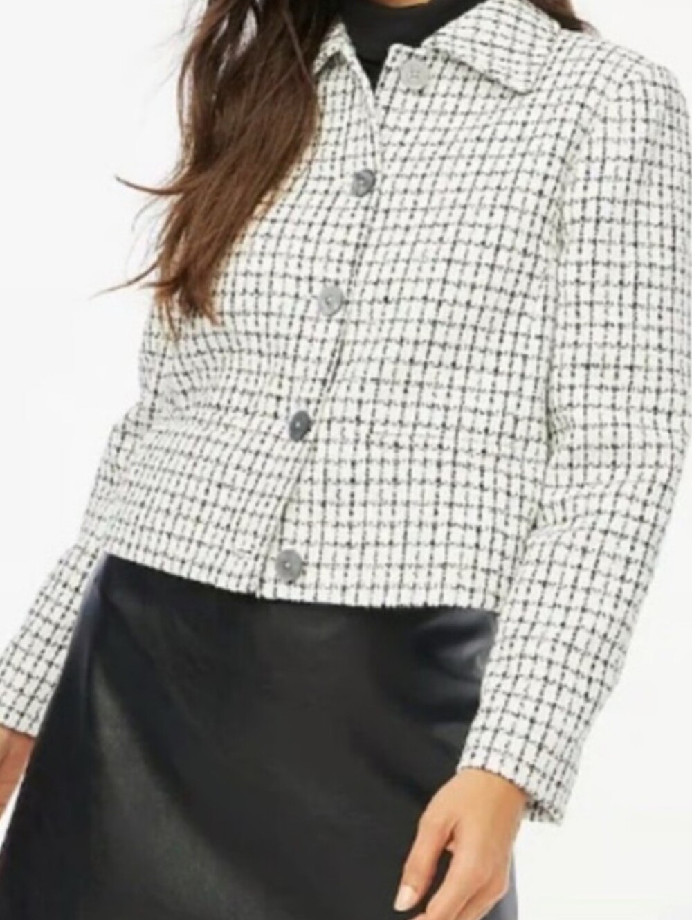 J. Crew Black and White Tweed Lady Jacket